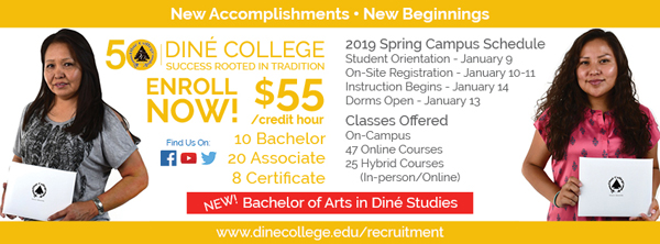 Diné College Recruitment - Facebook Cover Summer 2019 Advertisement