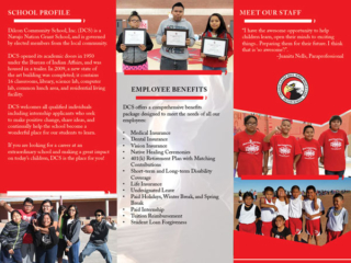 Dilcon Community School Brochure Inside Fold