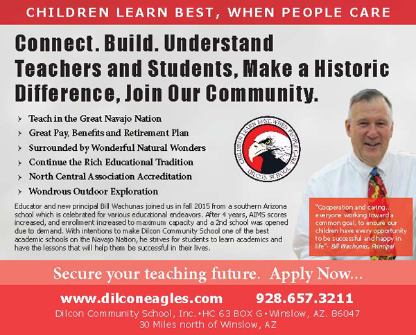 Dilcon Community School Navajo Times Half-Page Advertisement