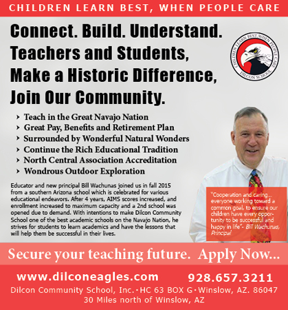 Dilcon Community School Yuma Gold Sixteenth-Page Advertisement