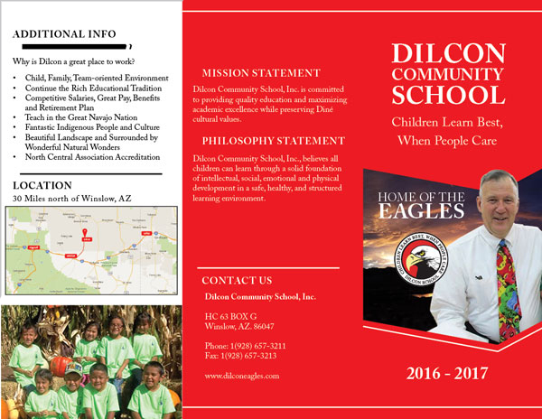 Dilcon Community School Brochure Outside Fold
